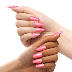 MAYCHAO Pearl Gel Nail Polish, 15ML Pearlescent Coral Pink Shell Mermaid Aurora Coral Gel Polish Soak Off UV LED Nail Lamp Curing for Nail Art Manicure Salon DIY at Home, 0.5 OZ