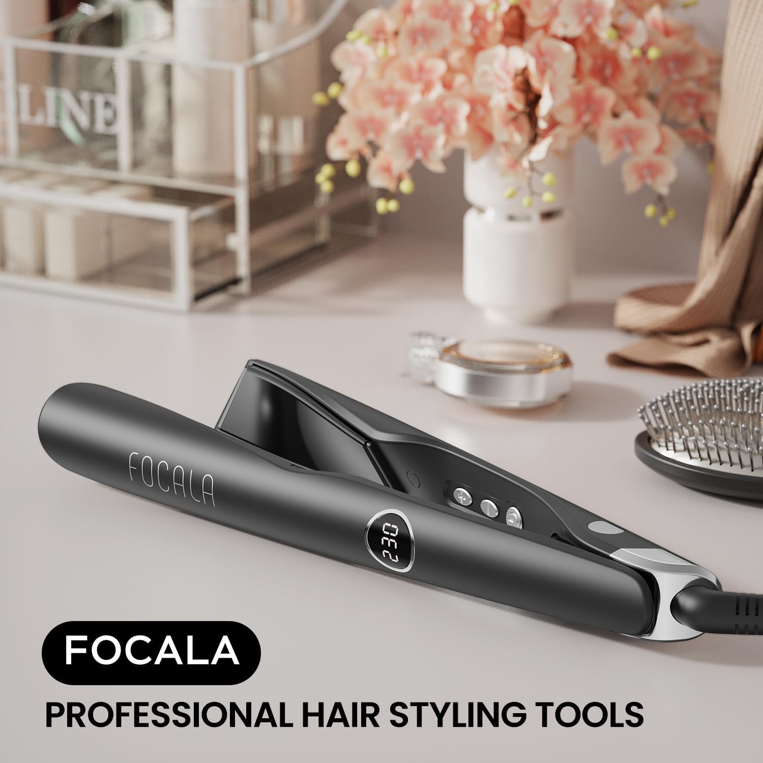 2 in 1 Flat Iron Curling Iron Hair Straightener Curler 1 Inch for Waves Curls - Image 6