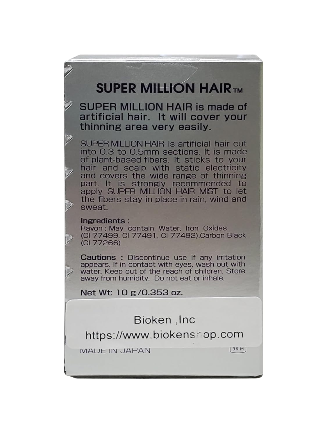 10g Black Natural Hair Thickening Fibers Powder for Thinning Hair Waterproof Sweatproof - Image 2