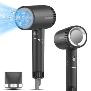 Hair Dryer, 100,000 RPM High-Speed Ionic Blow Dryer for Fast Drying, 500Millions Negative Ions Care, Heat-Control, Low Noise Hair Dryer with Diffuser & Nozzle, Compact & Foldable for Home