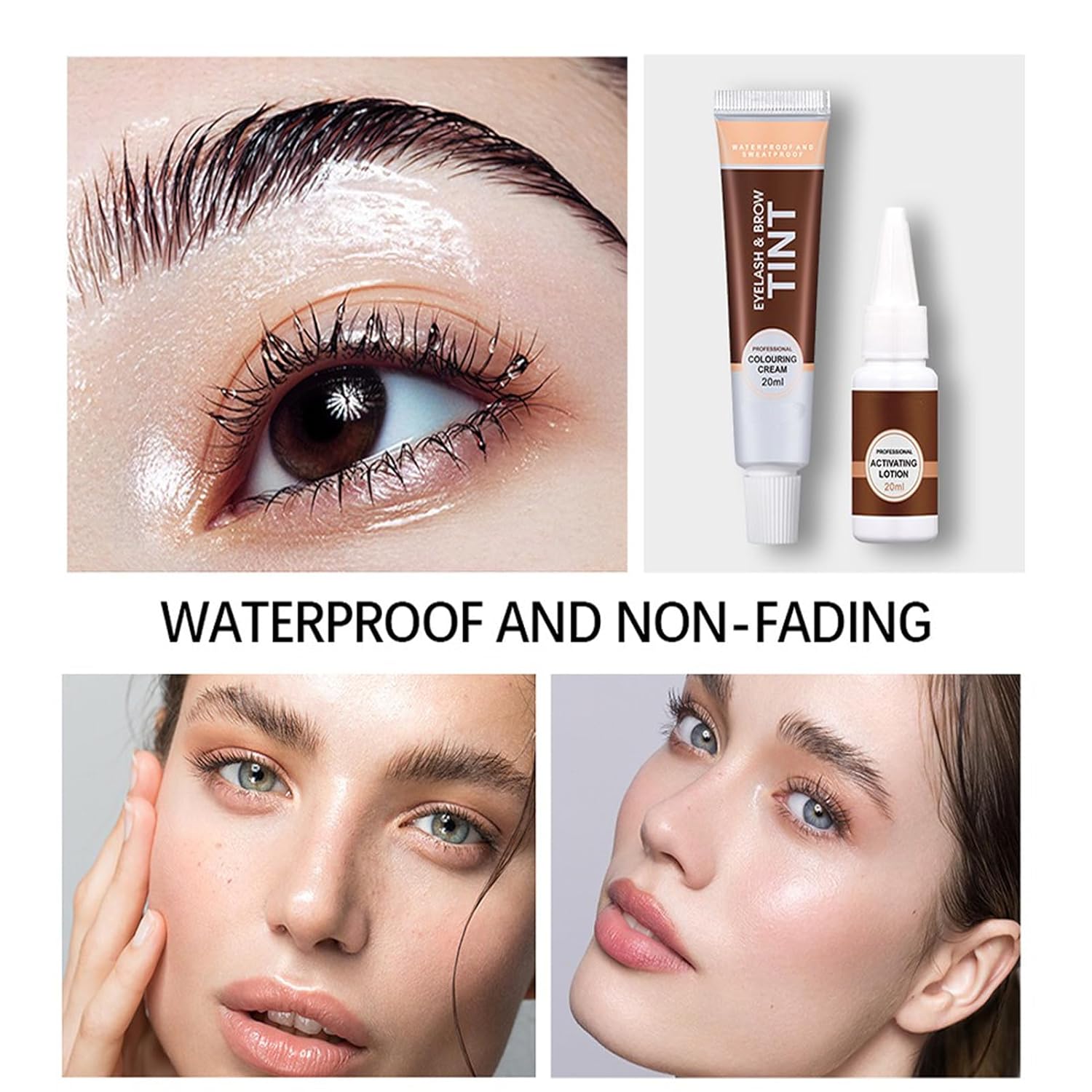 Natural Brown Eyelash and Brow Tint Kit for Home or Salon Use, Lasts 4-8 Weeks, Waterproof - Image 6