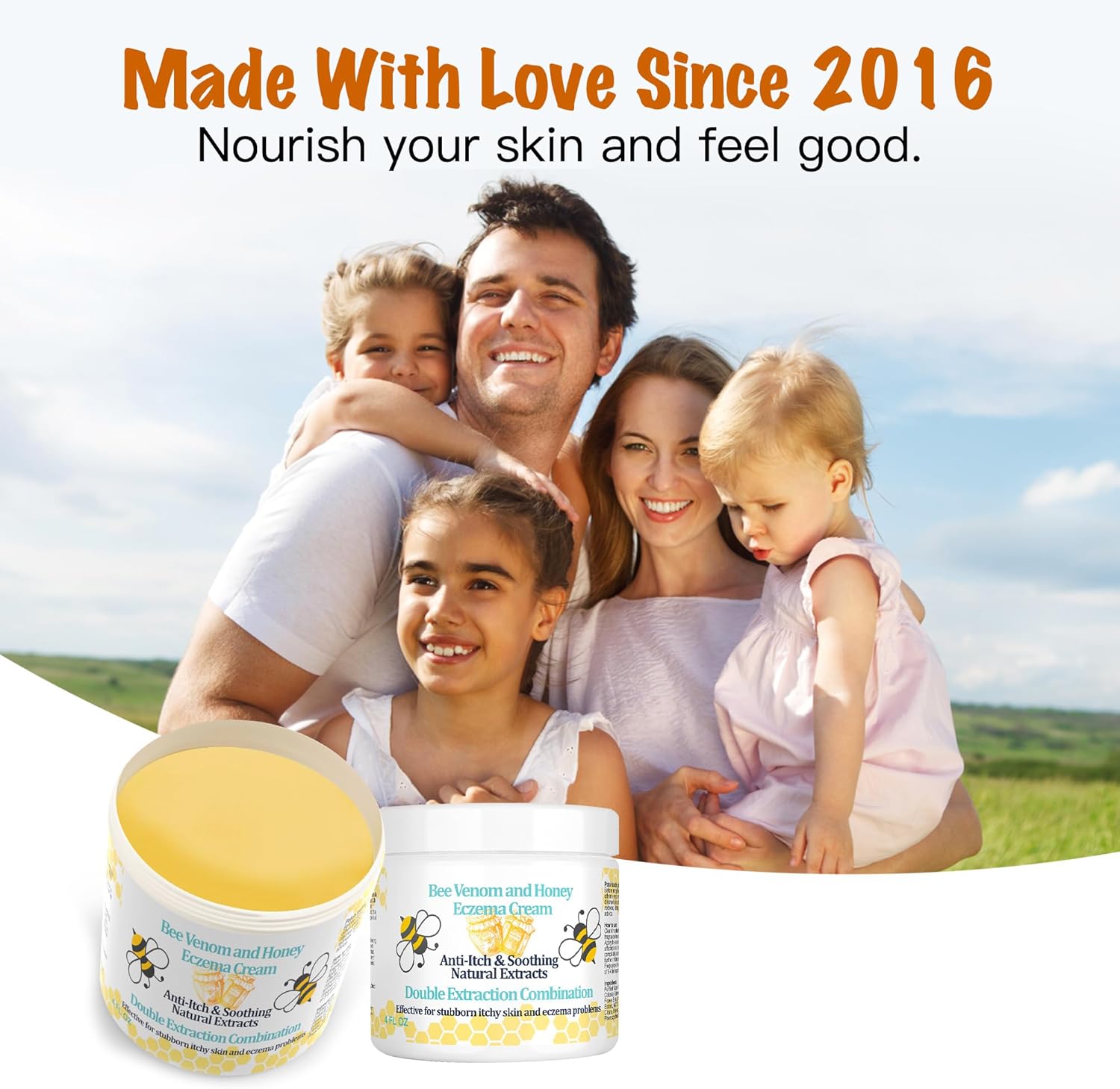 Manuka Honey Bee Venom Eczema Cream Natural Dry Skin Relief Moisturizer 4 oz - Image 5