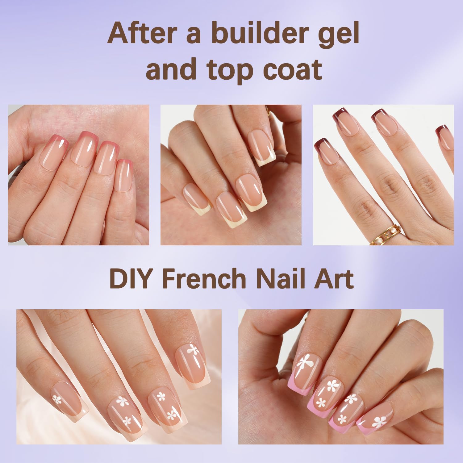 Misssix 160Pcs Short Square French Tip Soft Gel Press On Nails Kit 16 Sizes - Image 5