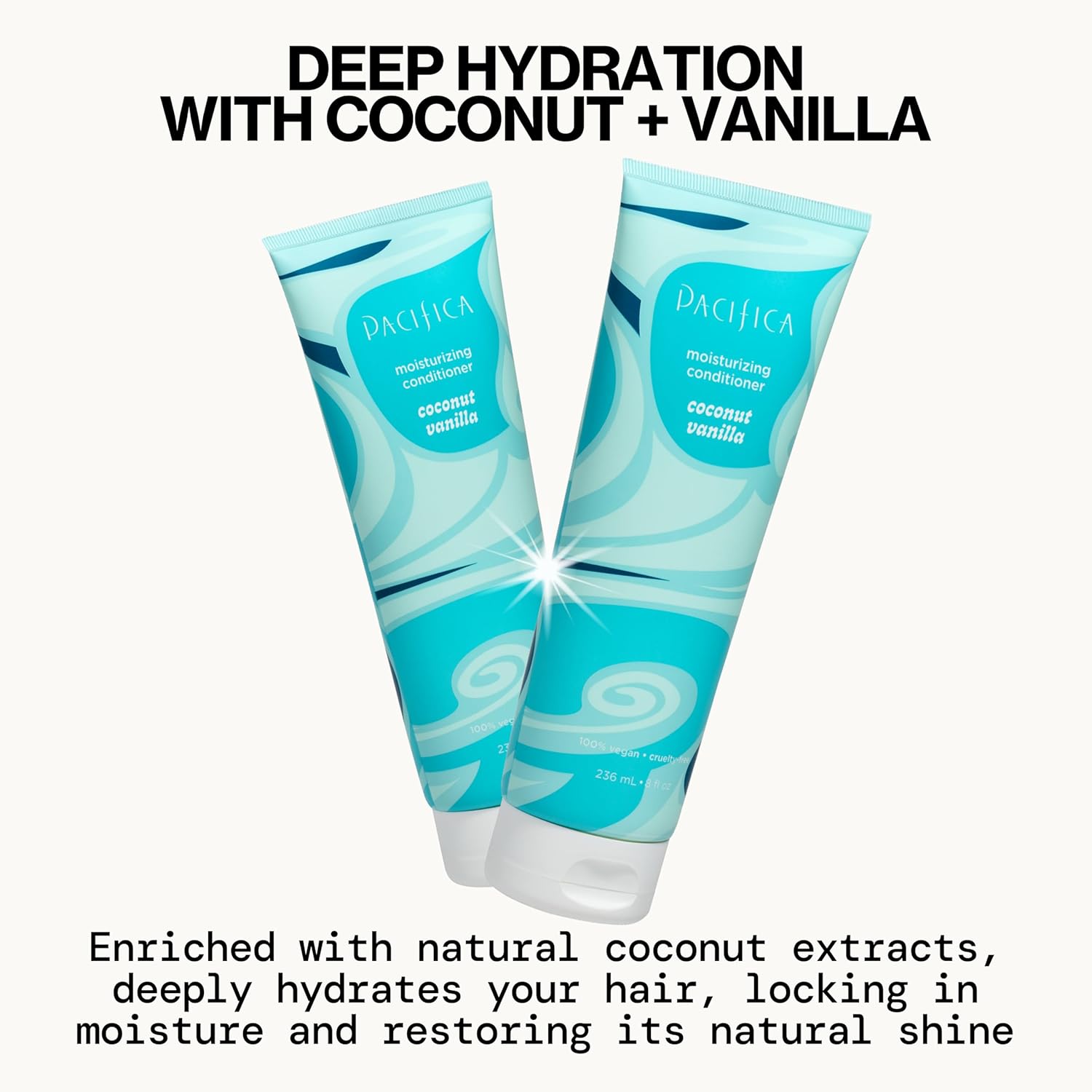 Pacifica Coconut Vanilla 8 fl oz Vegan Hair Conditioner for Dry Damaged Hair - Image 2