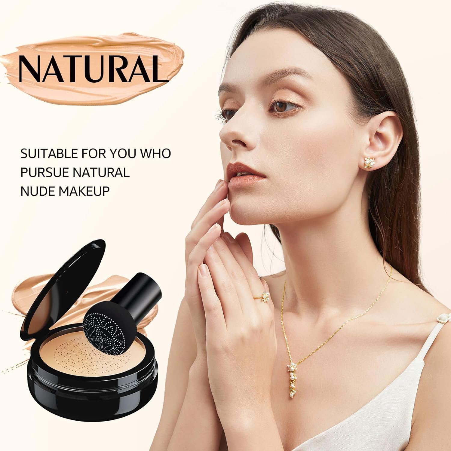 Mushroom Head Air Cushion CC Cream and Setting Powder Makeup Set for All Skin Types - Image 4