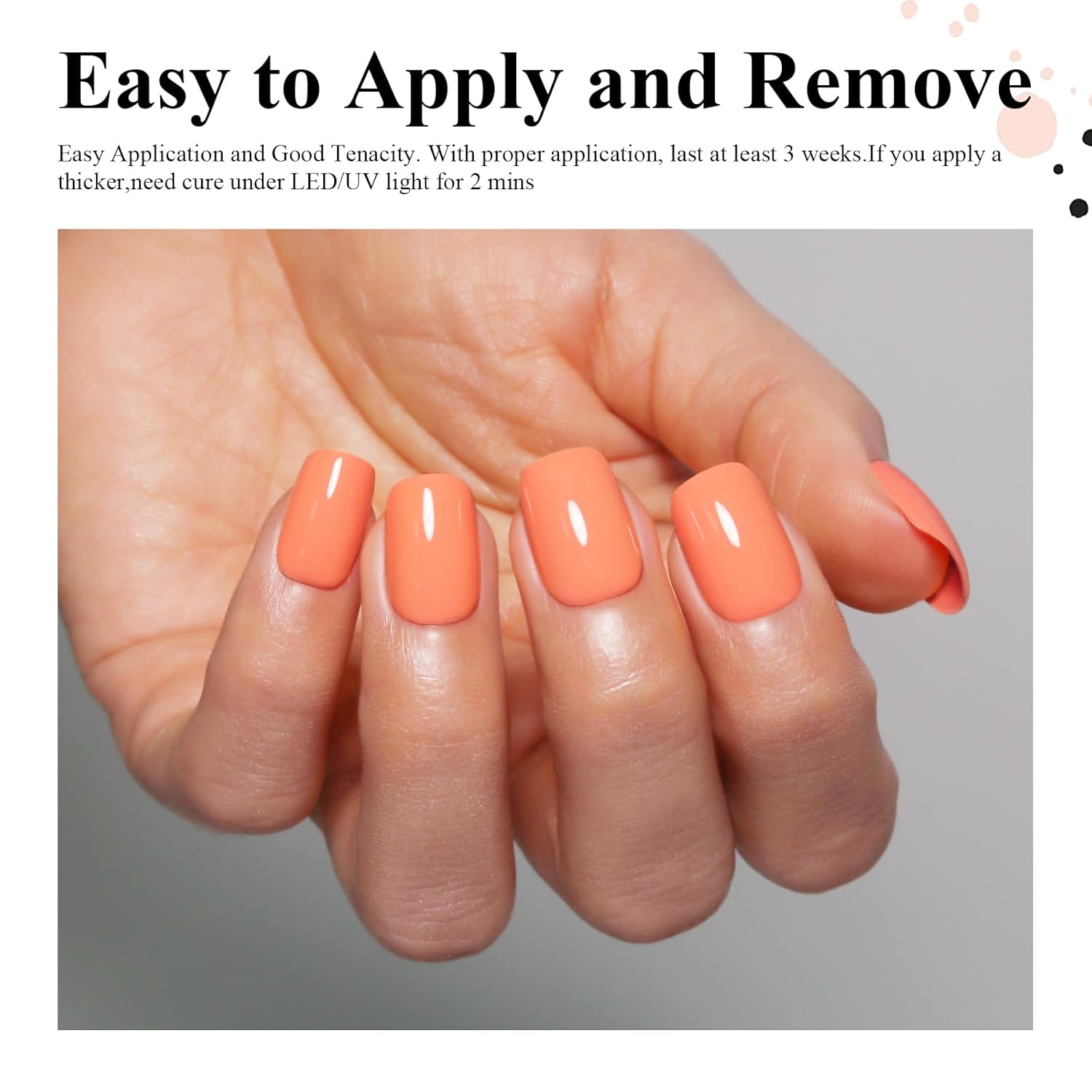 Imtiti 15ml Coral Orange Gel Nail Polish Soak Off LED Nail Art - Image 4