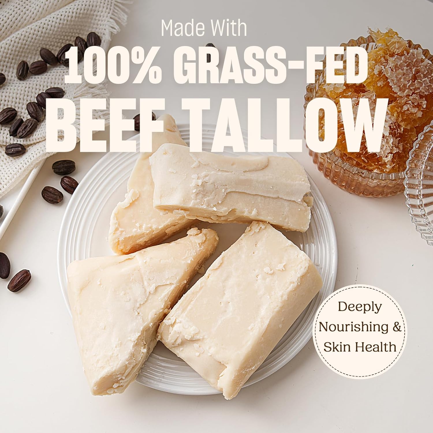 100% Grass-Fed Whipped Beef Tallow Cream Moisturizer for Face and Body, 4 Oz - Image 2