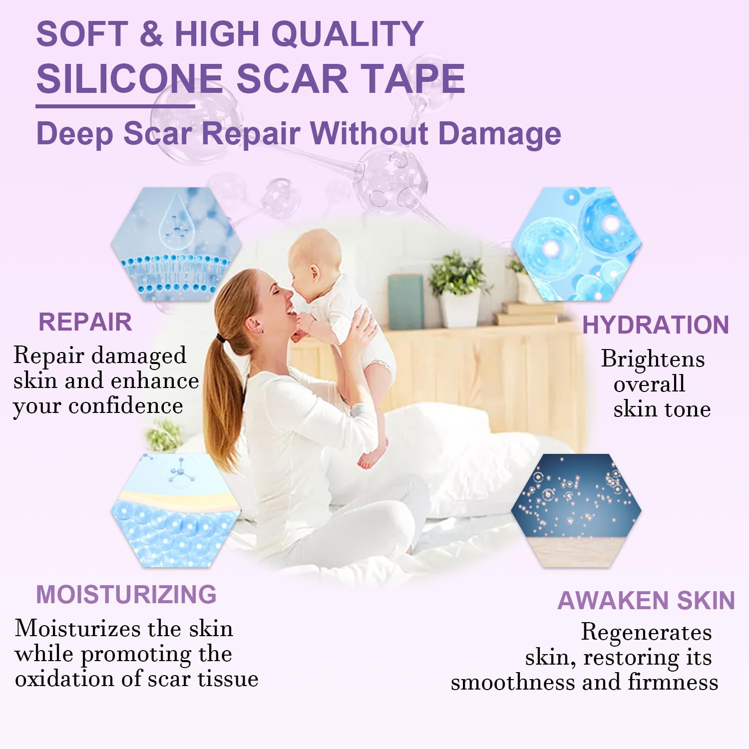 1.6"x 60" Silicone Scar Tape Roll for Surgery, Face, C Section, Burn, Acne Scars - Image 5