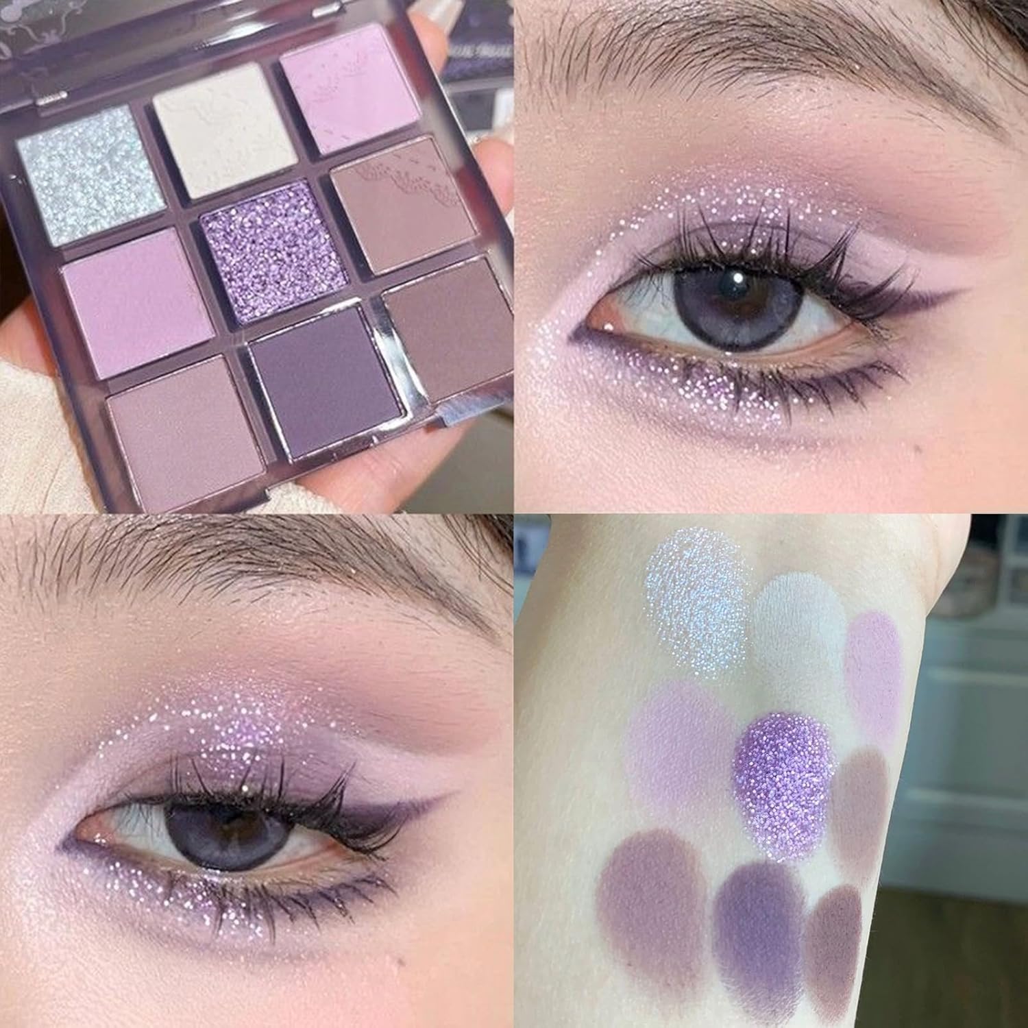 Erinde 9-Color Eyeshadow Palette with Matte, Shimmer, and Glitter - Waterproof Makeup - Image 5