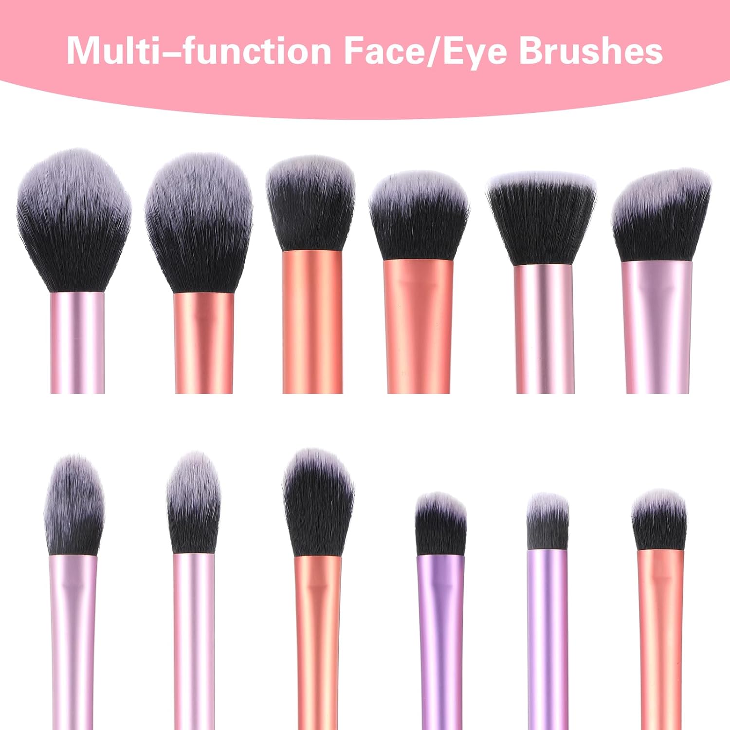 20-Piece Pink Multi-functional Makeup Brush Set Foundation Application Tool Kit - Image 3
