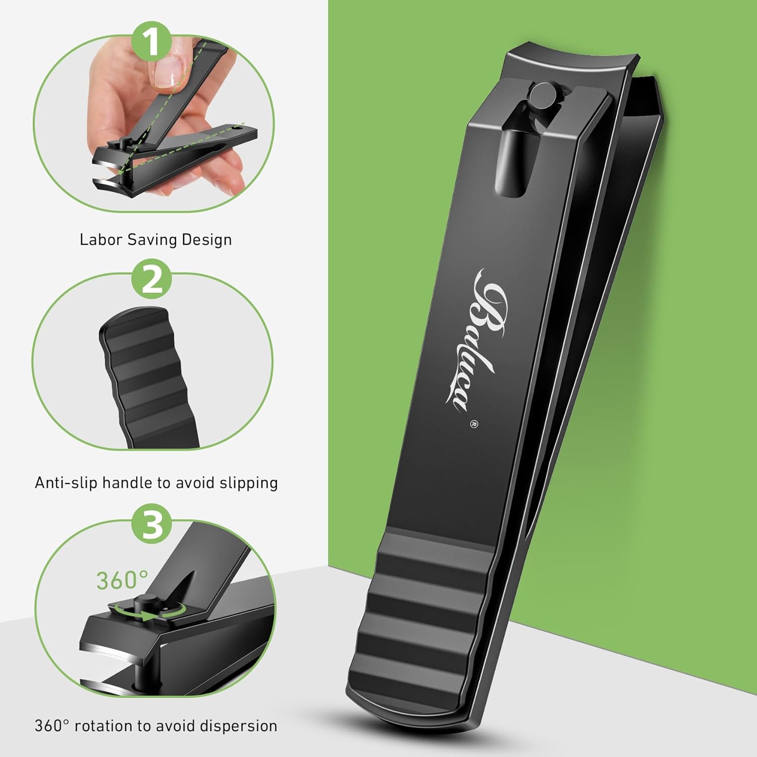 BALUCA Heavy Duty Curved Toenail Clipper Stainless Steel for Thick Nails Seniors Adults - Image 4