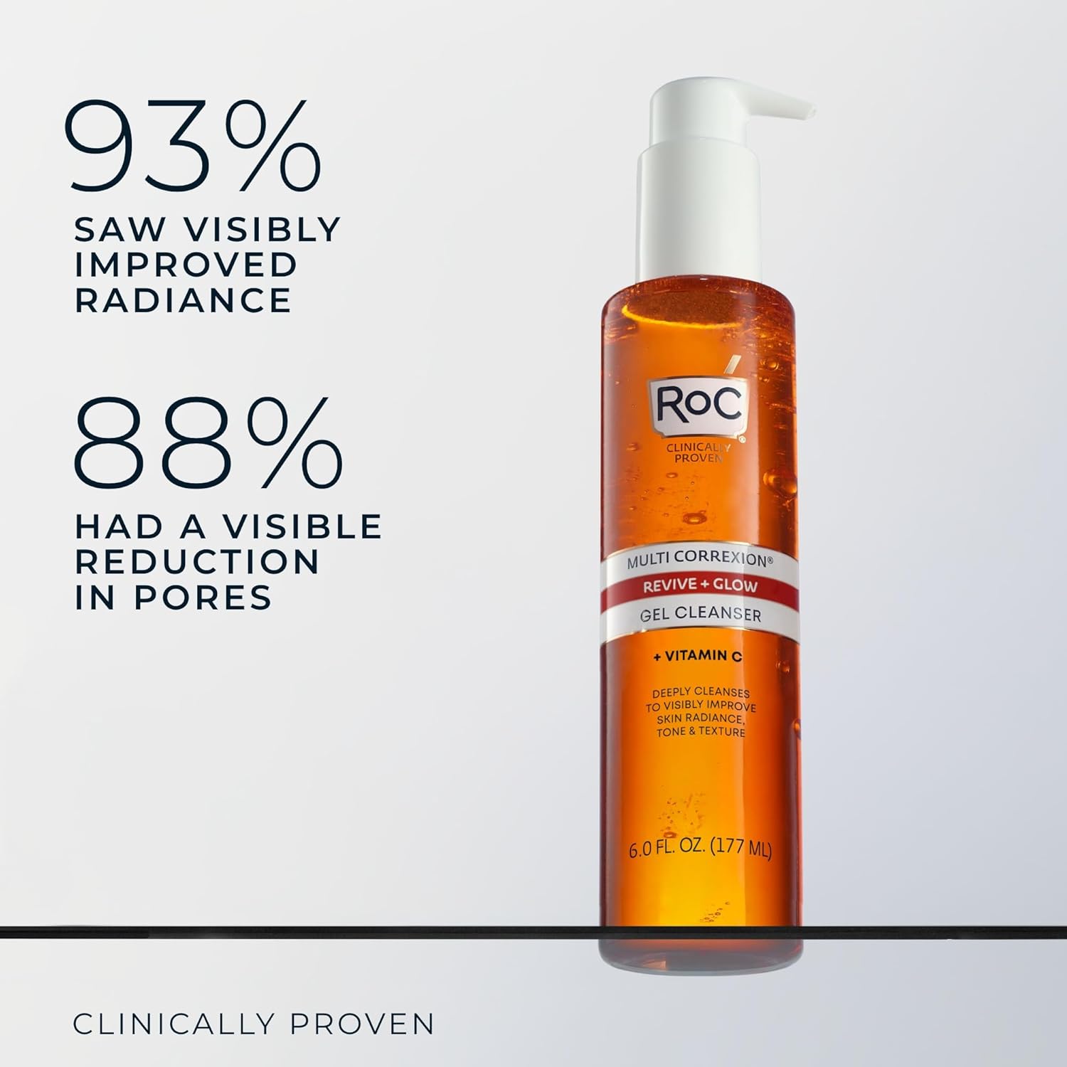 RoC Multi Correxion Revive + Glow Gel Facial Cleanser 6 Ounces Vitamin C Glycolic Acid - Image 3
