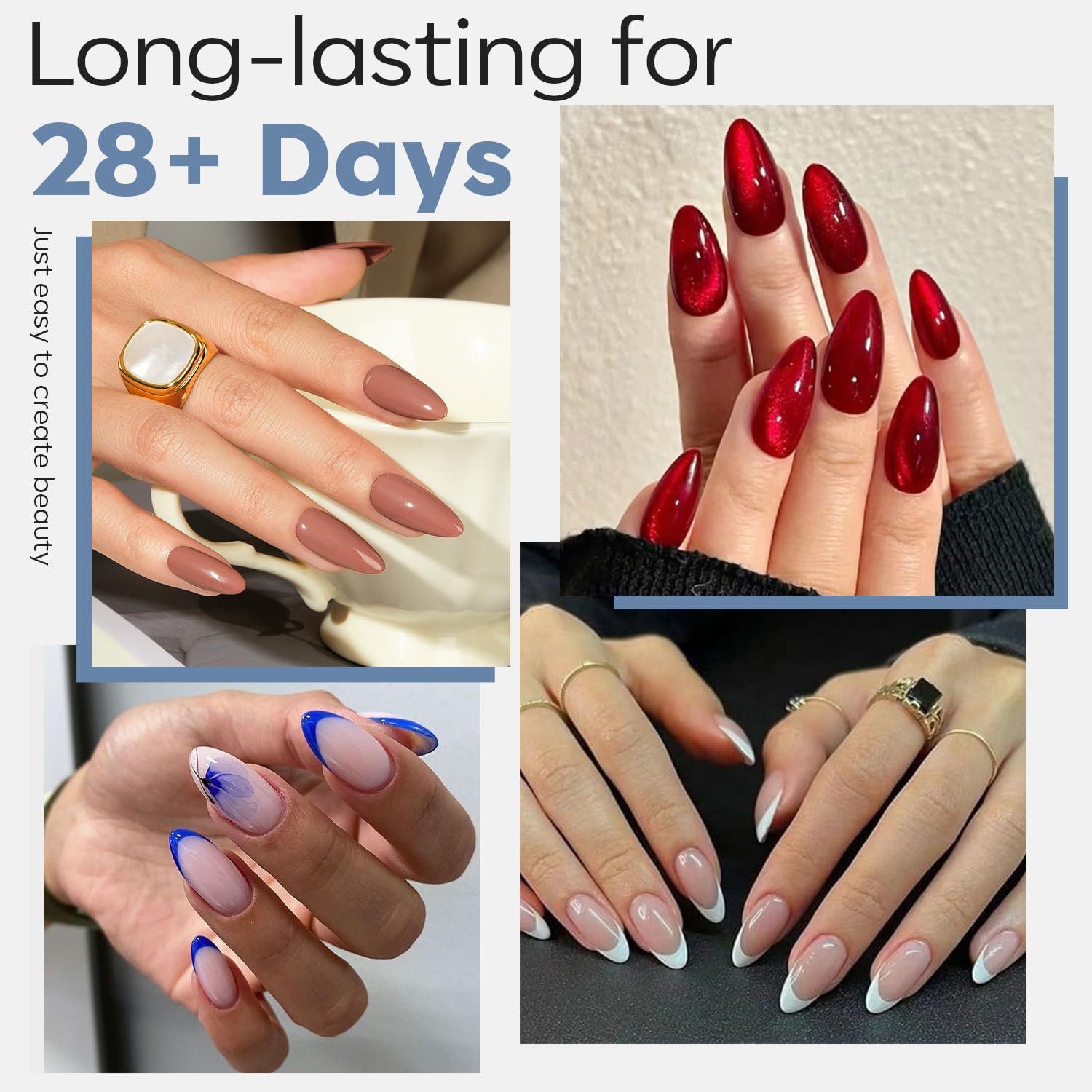 Modelones 510 Piece Clear Medium Almond Full Cover Nail Extension Tips in 15 Sizes - Image 2