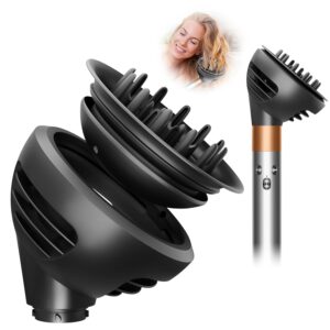 Wave Curl Diffuser Attachment for Dyson Airwrap,Upgraded Hair Diffuser Nozzle Dome and Diffuse Modes for Curl Wave Hair,Hair Diffuser Attachment Compatible with Airwrap Styler HS01/05