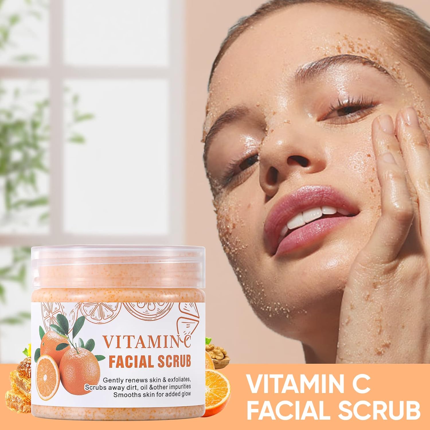 Brightening Vitamin C Face Scrub 100g for Exfoliating, Moisturizing, and Deep Cleansing Skin - Image 6