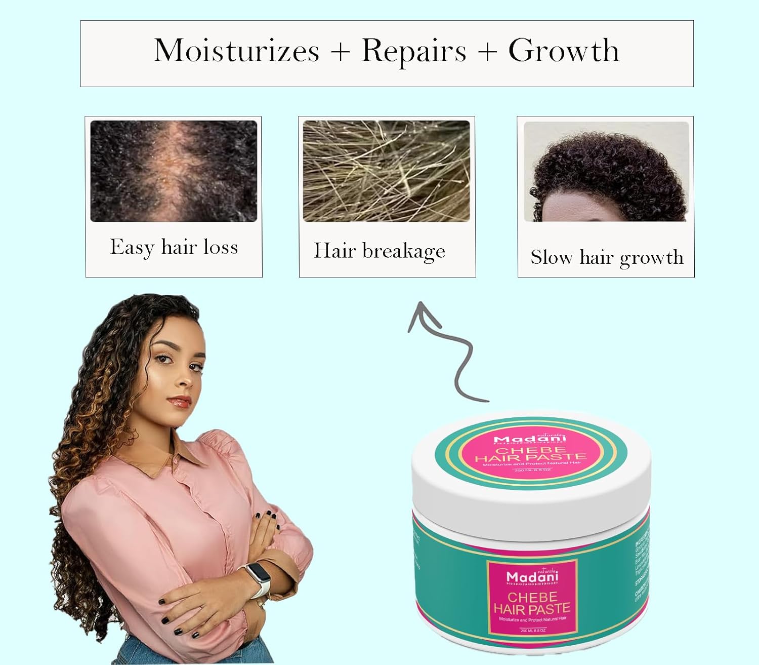 Chebe Hair Growth Paste with Lavender Oil 8 oz Scalp Moisturizer for Thinning Hair - Image 8