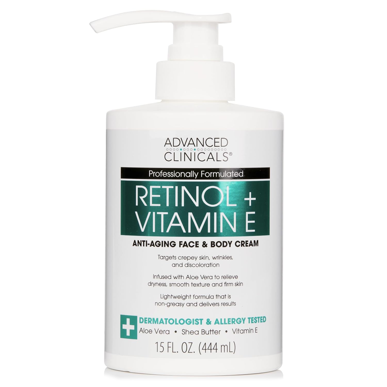 Advanced Clinicals Retinol Body Lotion, Firming & Anti-Aging Moisturizer for Crepey Skin, 15 Oz Retinol Face & Body Cream