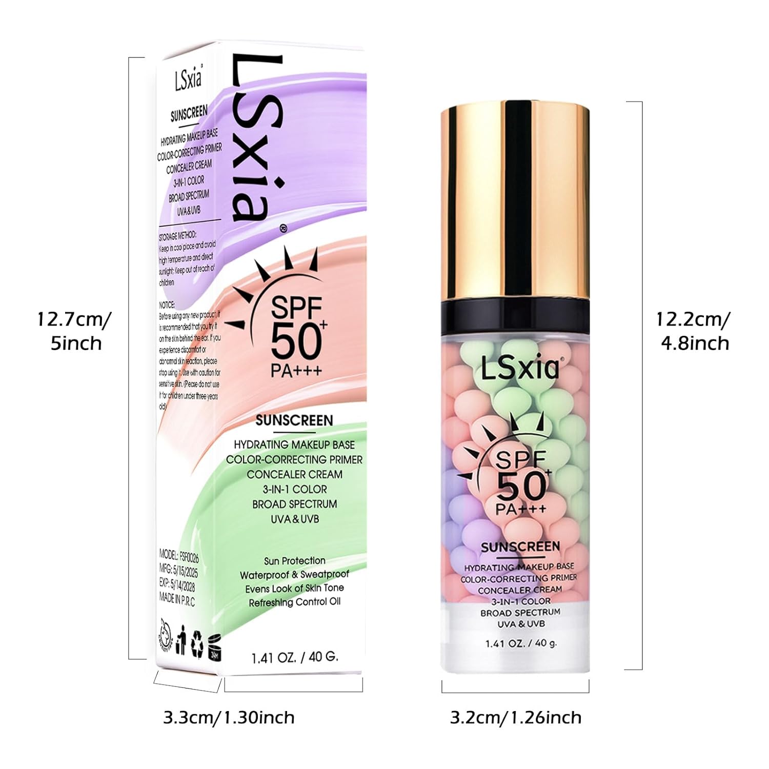 3-in-1 Tinted Moisturizer Primer with SPF 50 for Face - Color Correcting, Oil Control, 1.7 oz - Image 8