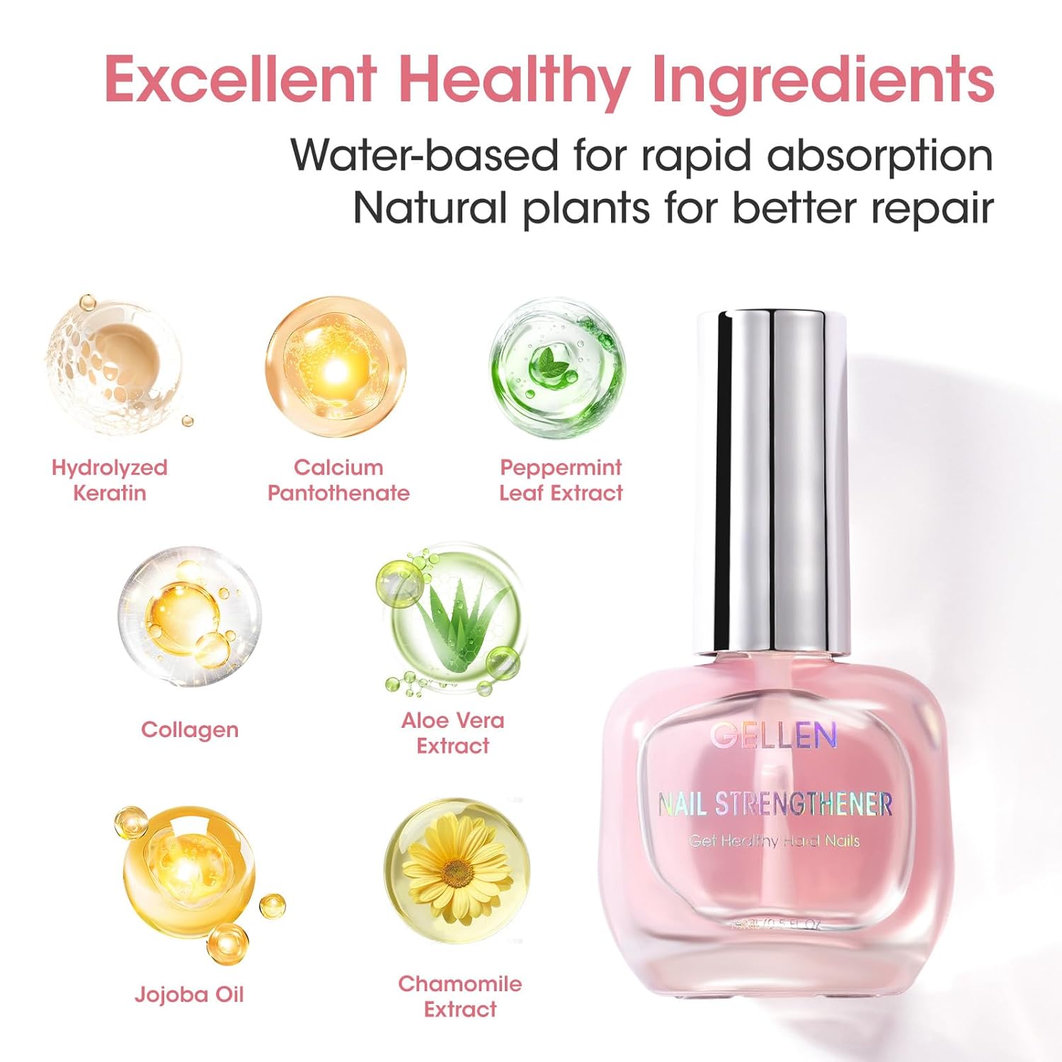 Gellen 15ml Sakura Scent 4-in-1 Nail Strengthener Serum for Thin Damaged Nails - Image 4