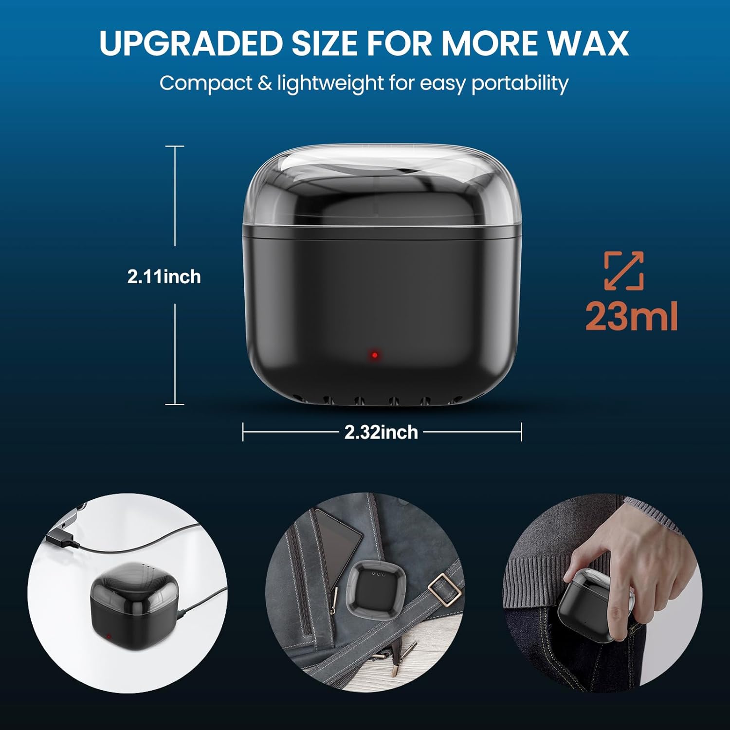 Men's Black Nose Waxing Kit, 100g Wax, 40 Sticks, USB Heating, Complete Set - Image 3