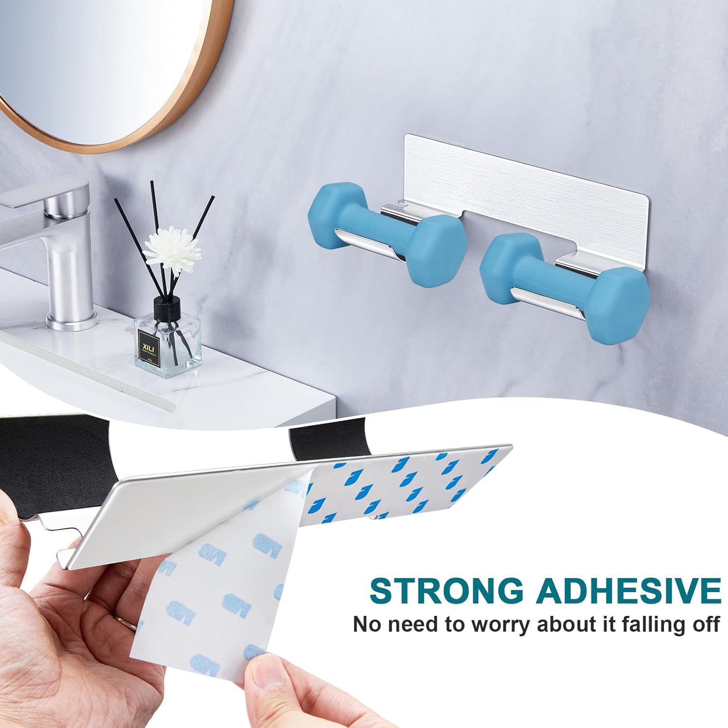 Stainless Steel Curling Iron and Flat Iron Wall Mount Organizer for Hair Tools - Image 3