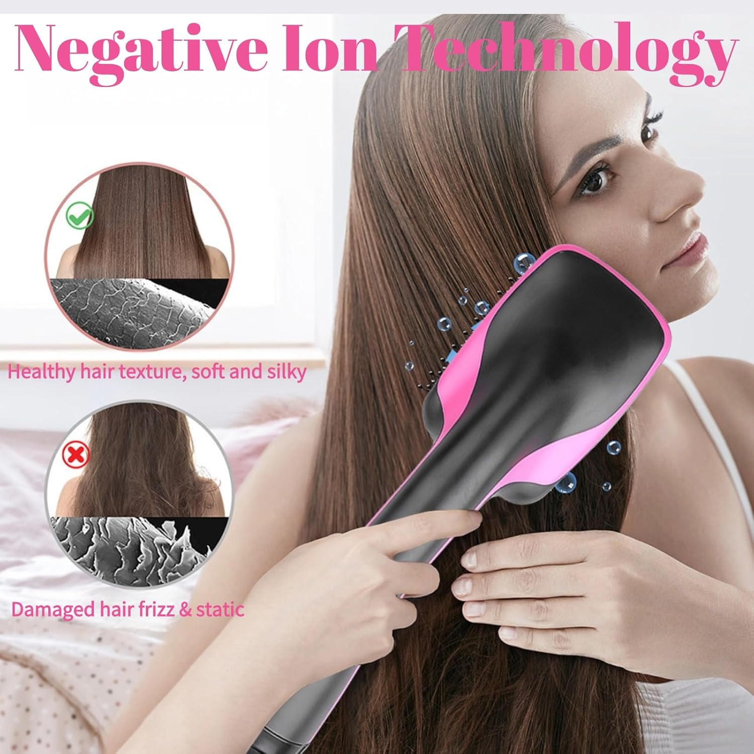 Ionic Hair Dryer and Blow Dryer Brush, 1 Step Straightener, Negative Ion Technology, All Hair Types - Image 2
