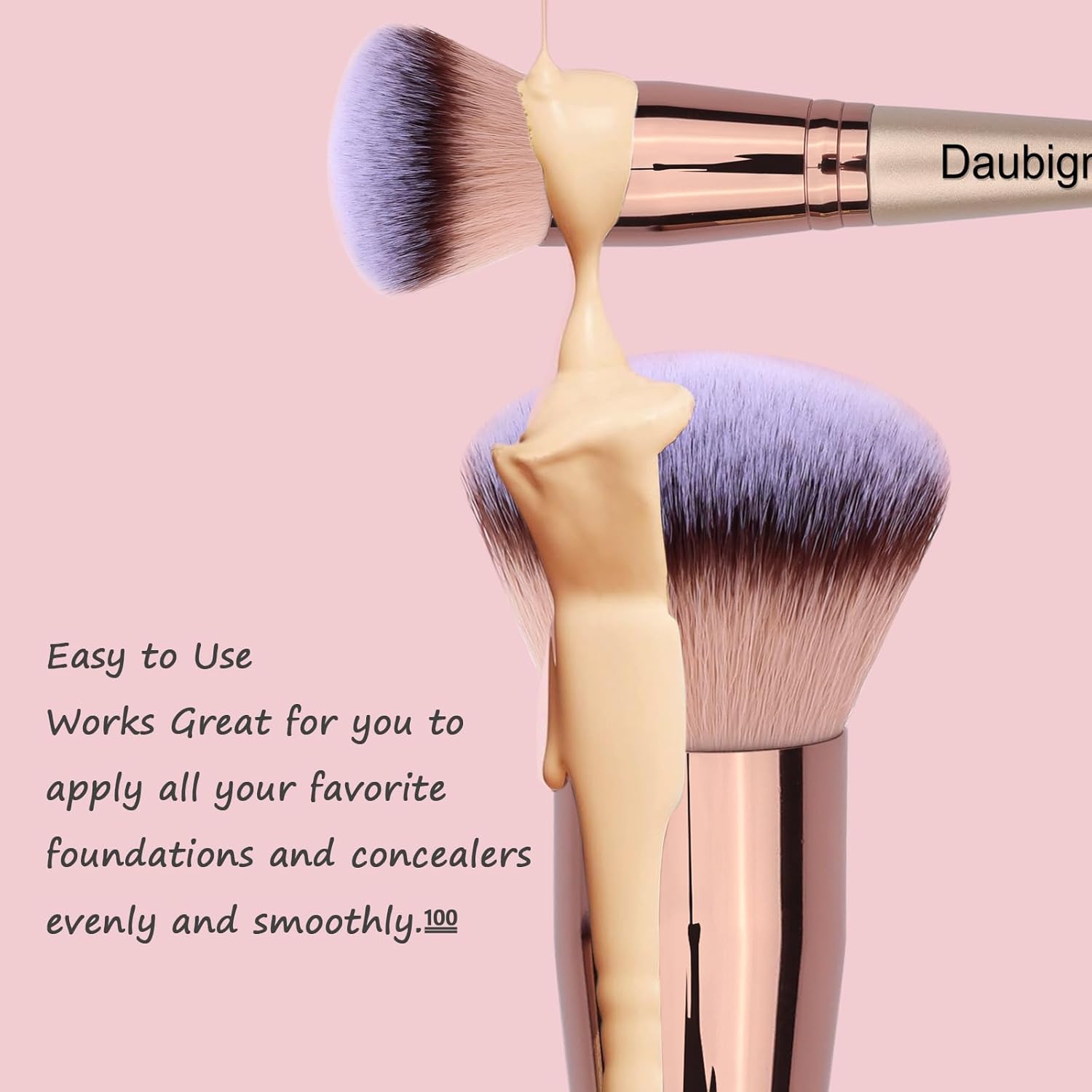 Luxe Hair Dual-Ended Foundation and Concealer Makeup Brush Set - Image 4