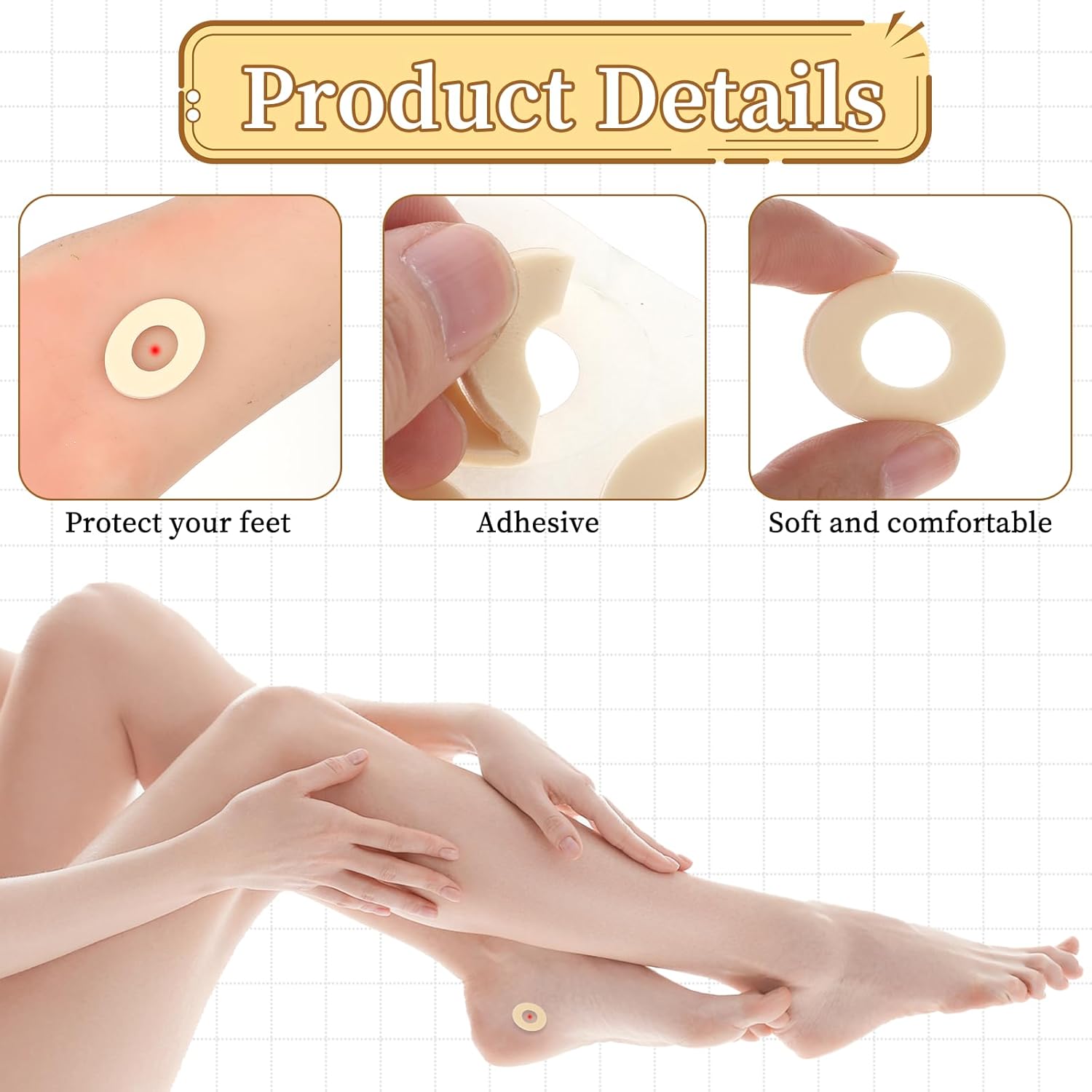 150pcs Self-Adhesive Corn Pads for Feet and Toes, Latex Sponge Callus Relief Pads - Image 4