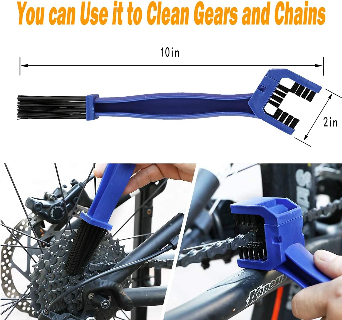 10-Piece Bike Cleaning Kit Chain Cleaner Brush for Mountain Road BMX Bikes - Image 3