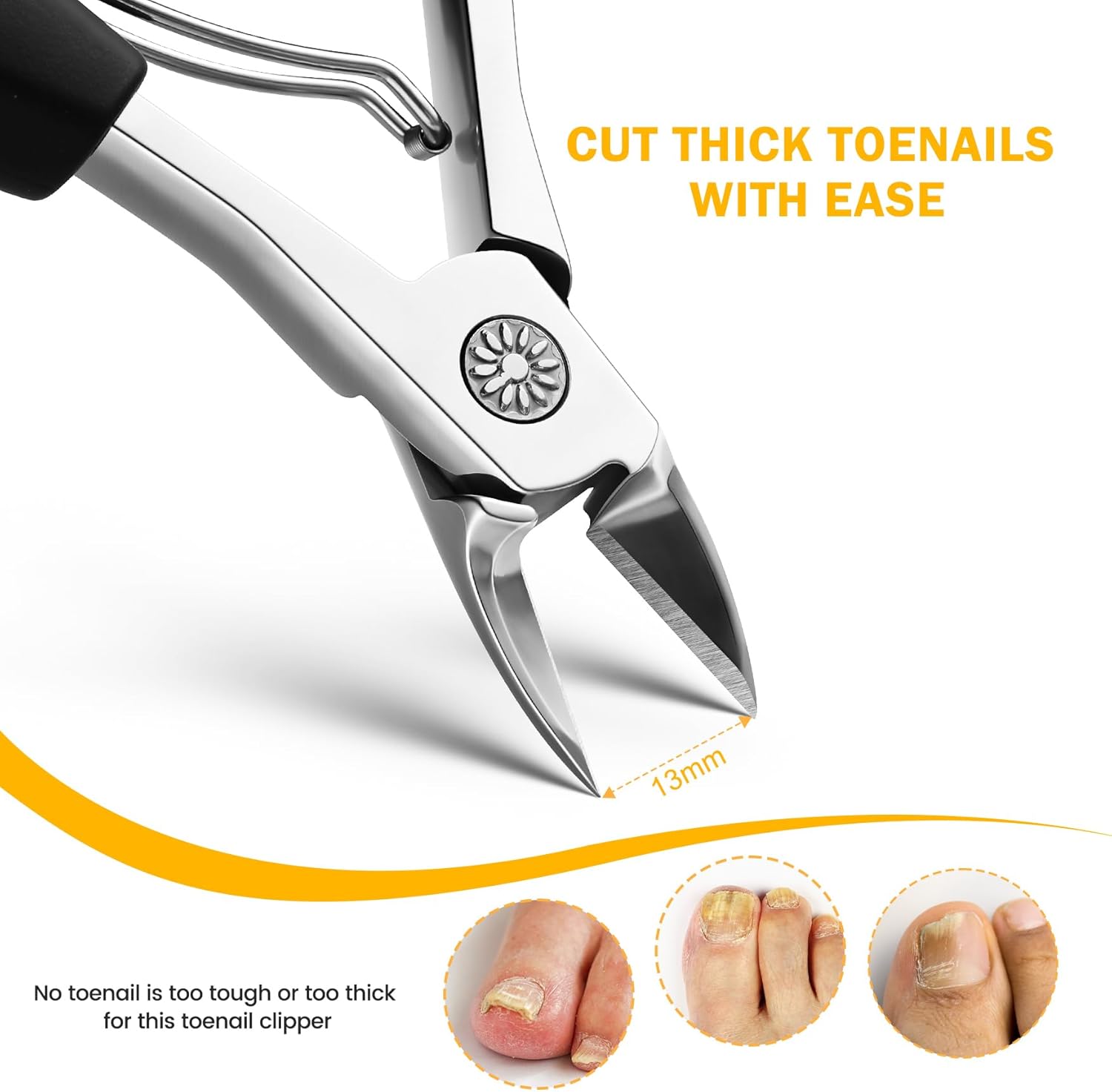 BEZOX Ergonomic Straight Toenail Clippers for Ingrown Prevention and Thick Nails - Image 4