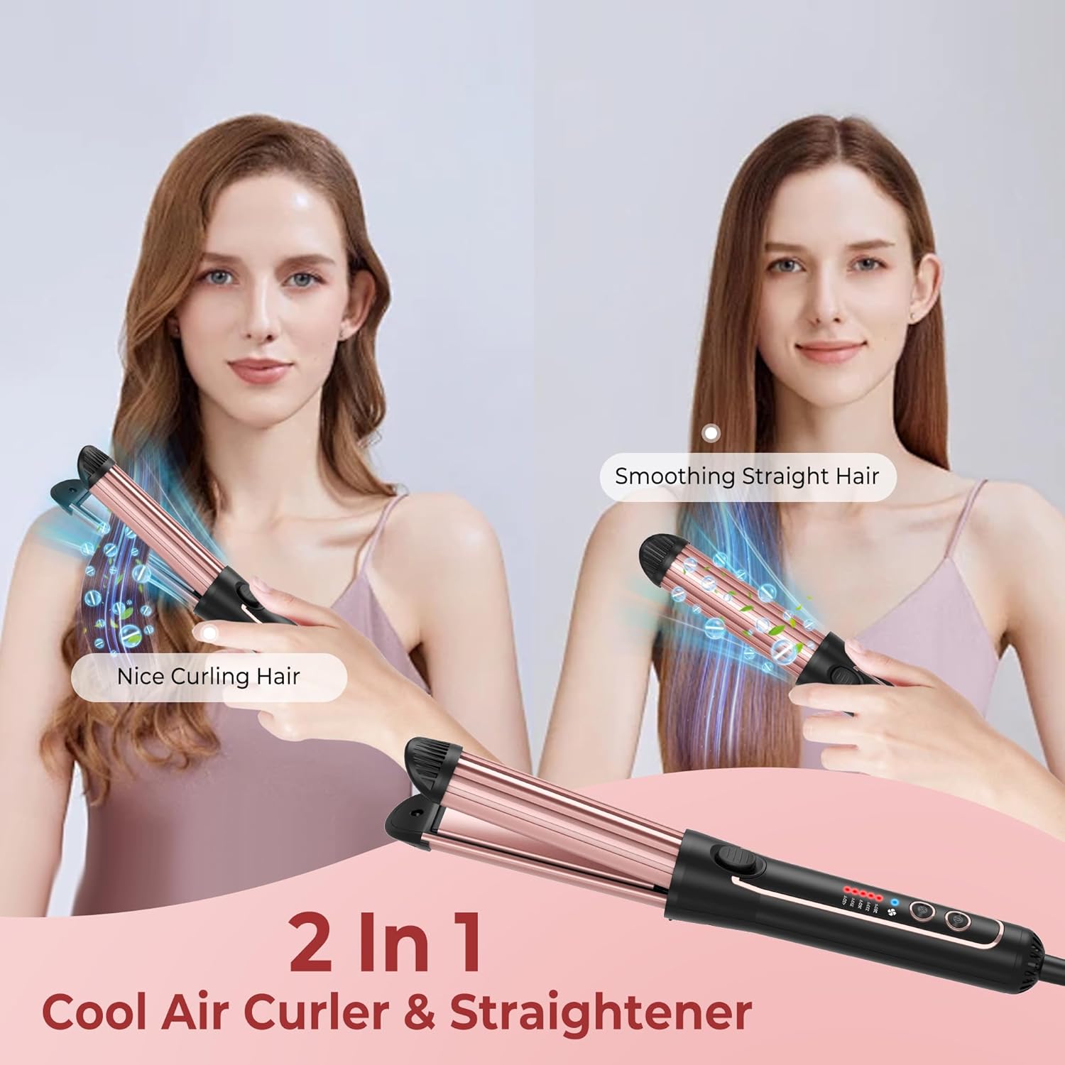 1 Inch 2-in-1 Ceramic Hair Straightener and Curler with 5 Heat Settings - Image 2