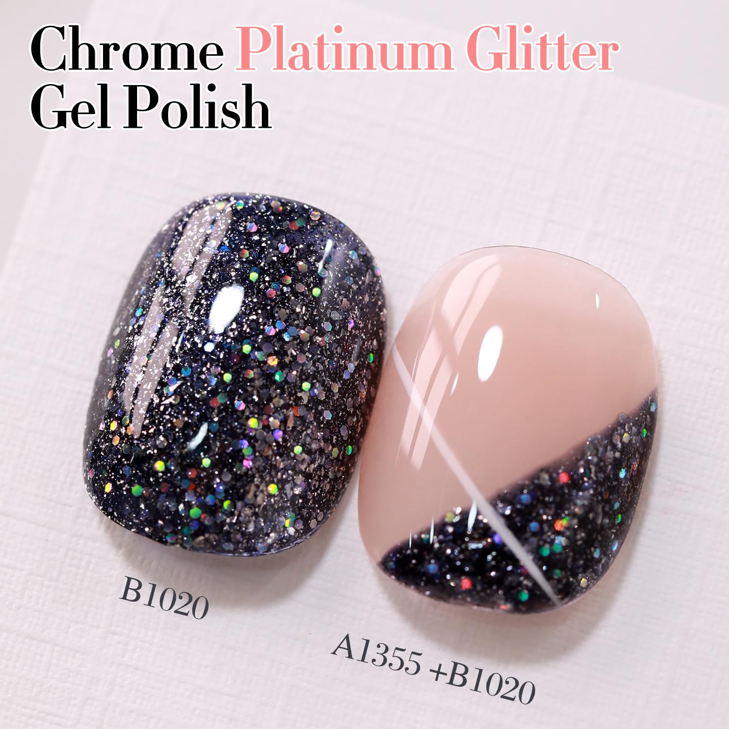 Double Rhythm 15ML Black Magnetic Glitter Shimmer Reflective Gel Polish for Nail Art - Image 2