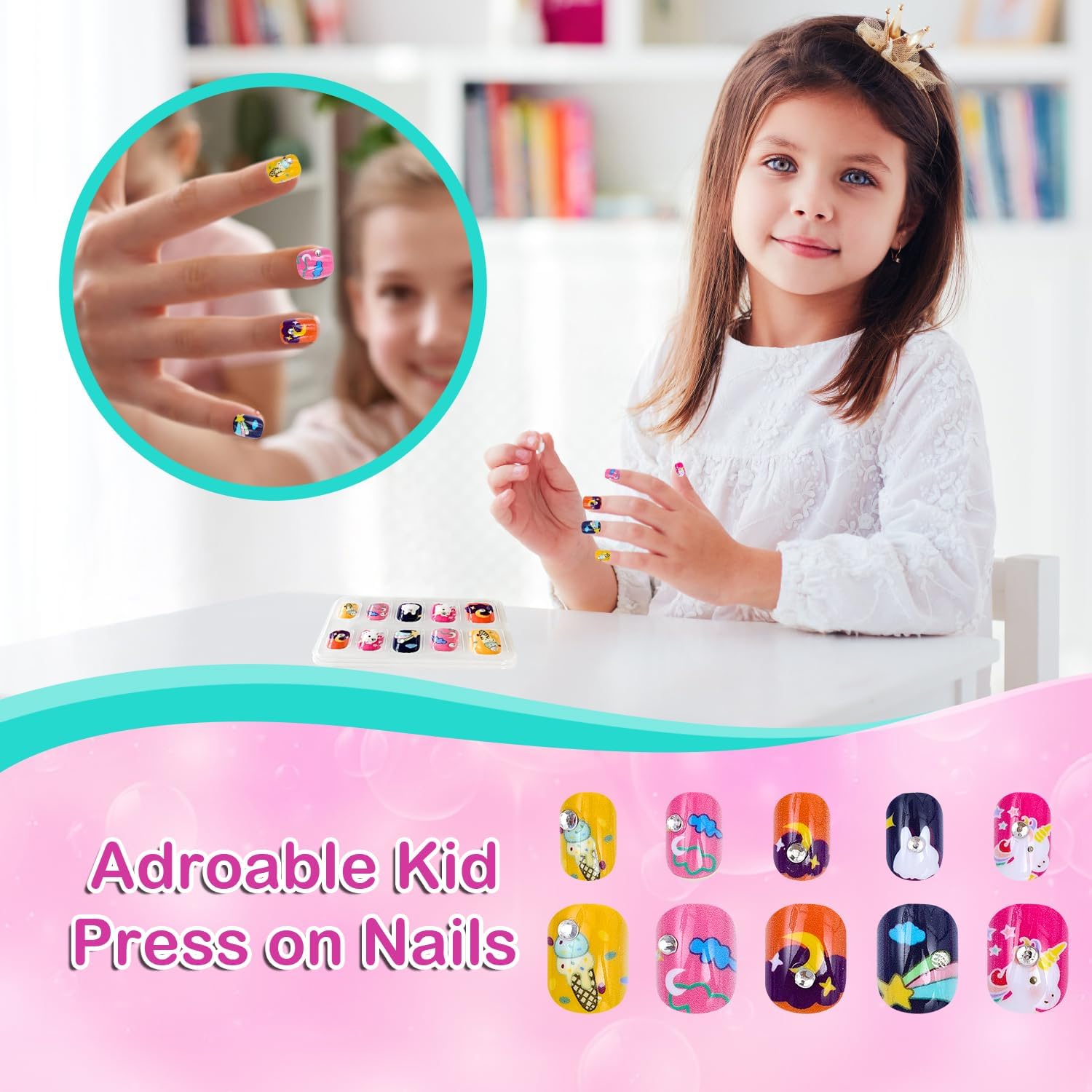 Sparkle Girls Non-Toxic Nail Polish Kit for Ages 7-12, Perfect for Spa Manicures - Image 4