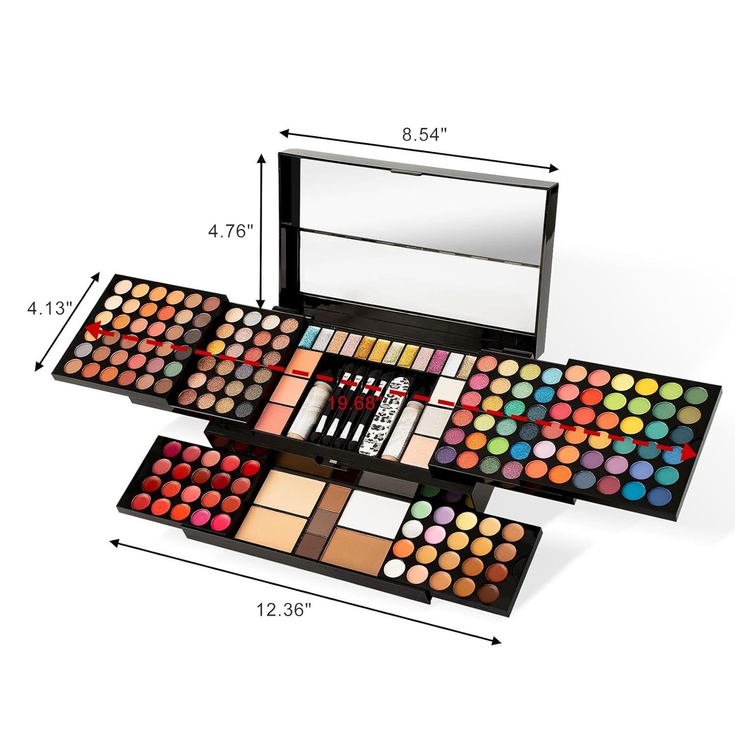 M 187 Colors 32 Shade Professional Makeup Palette All-in-One Kit with Accessories - Image 2