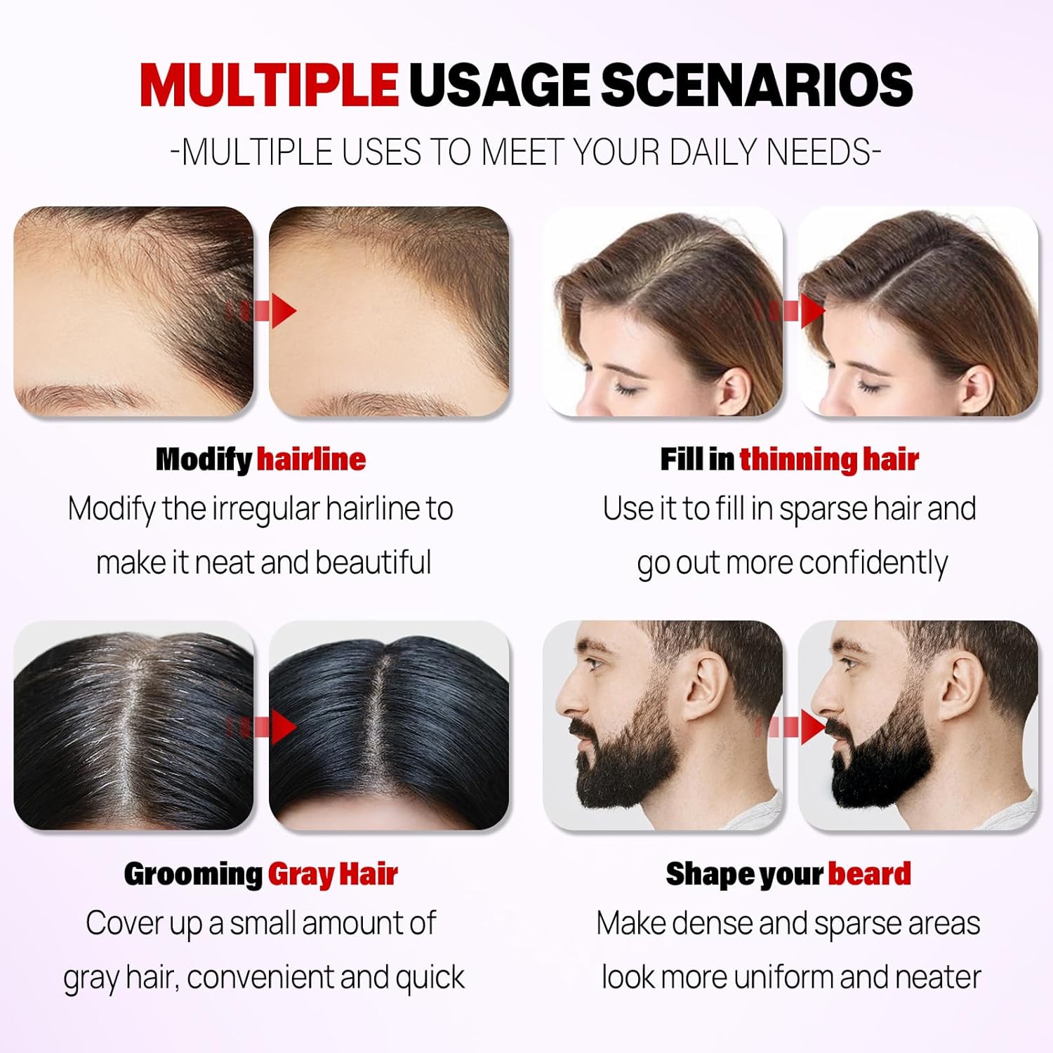 Acomler 0.35 oz Medium Brown Root Touch Up Powder for Thinning Hair and Grey Coverage - Image 5