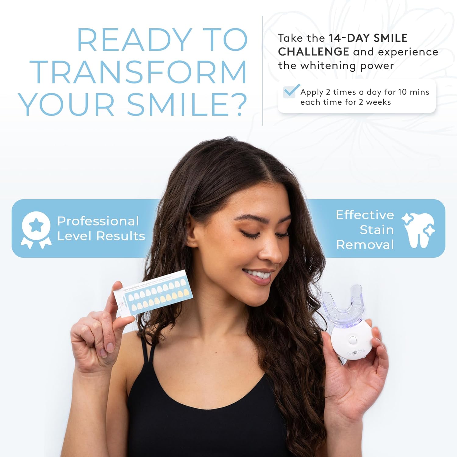 Bloom Teeth Whitening Kit 35% Carbamide Peroxide Gel 5X LED Light 10 Minute Daily No Sensitivity - Image 4