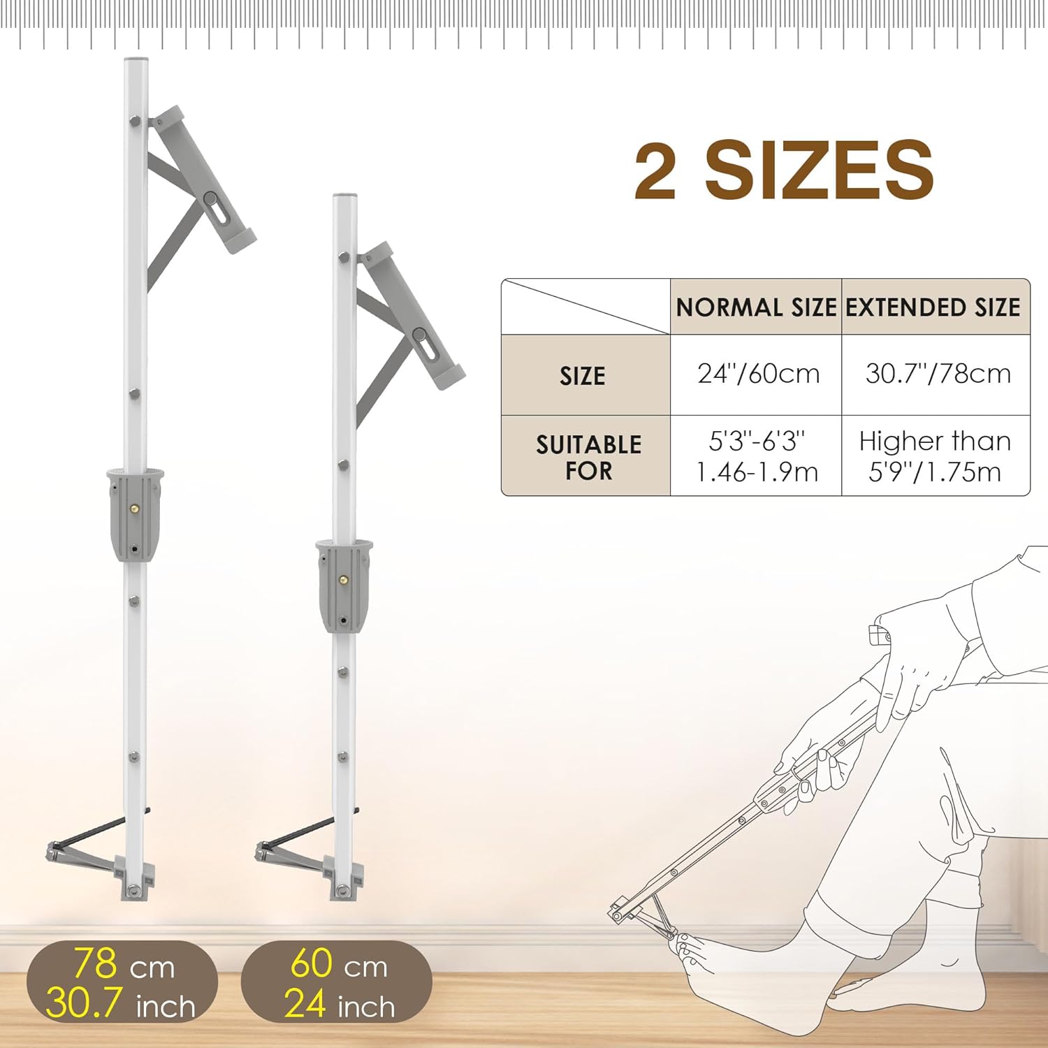 Extra Long 28-Inch Handle Toenail Clippers White for Seniors and Limited Mobility - Image 2