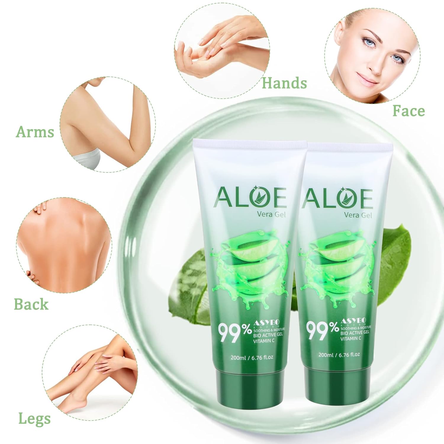 200ml 99% Organic Pure Aloe Vera Gel for Face and Body Sunburn Relief - Image 6