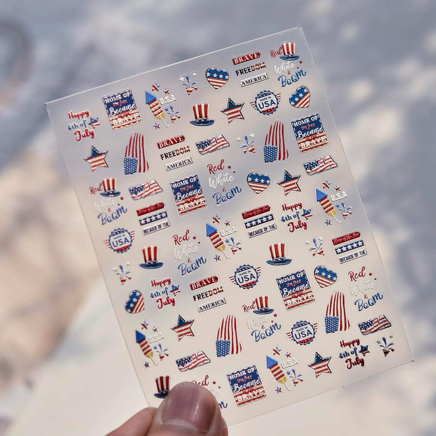 4th July American Flag 5D Self-Adhesive Nail Art Stickers for DIY Manicure Decoration - Image 2
