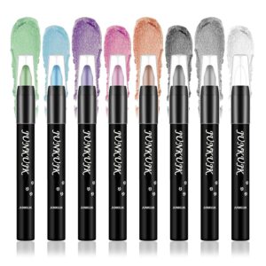 8PCS Cream Eyeshadow Sticks Set, Blendable Matte Eye Pencil, High Pigmented Crayon Makeup Kit, Waterproof Long Lasting Professional Shadow Stick for Women