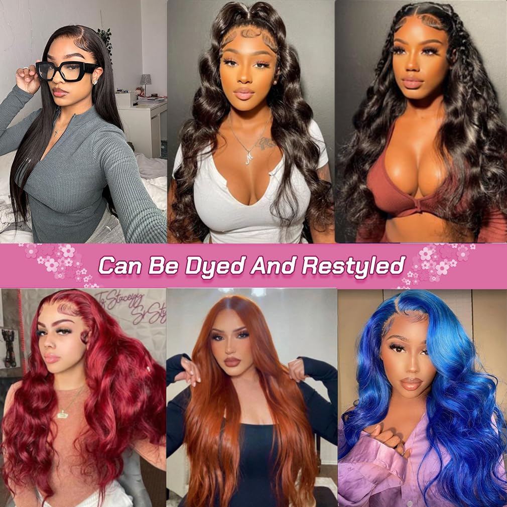 30 Inch Human Hair Body Wave 13x6 HD Transparent Lace Front Wig 200% Density - Image 5