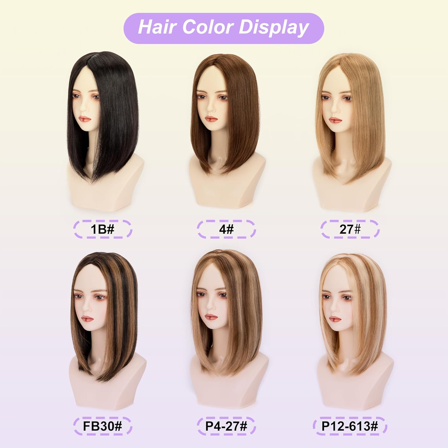 12 Inch Straight Clip-In Human Hair Topper for Women Thinning Hair 4# Color - Image 6