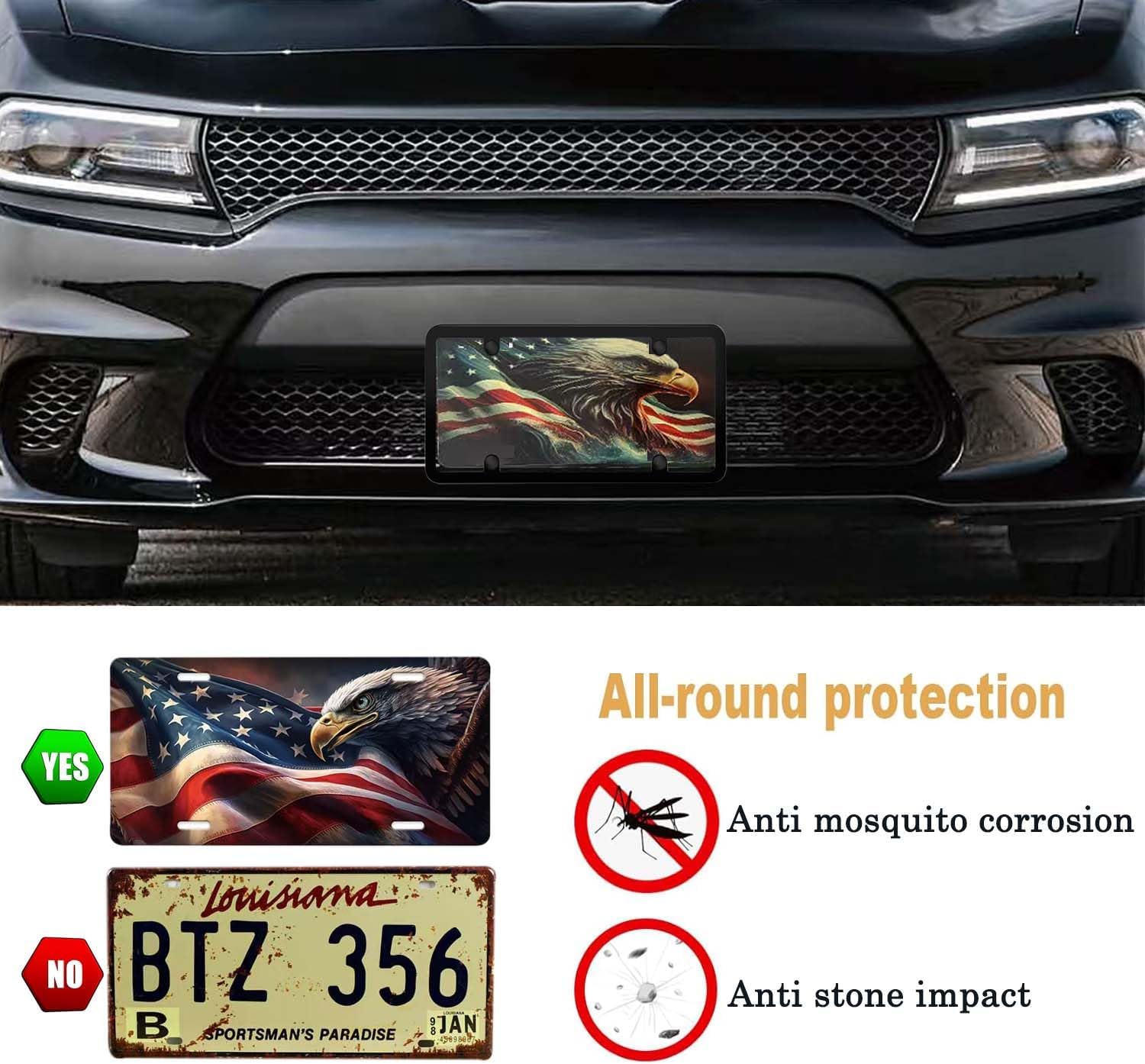 2 Pack Clear Acrylic License Plate Covers with Screw Caps for Standard US Plates - Image 4