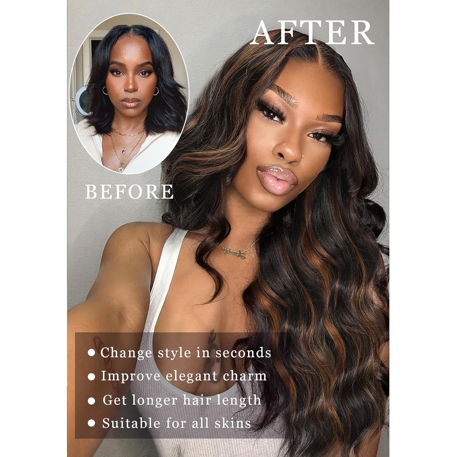 Highlight Ombre 28 Inch Body Wave Lace Front Wig Human Hair 13x4 Pre Plucked 180 Density - Image 7