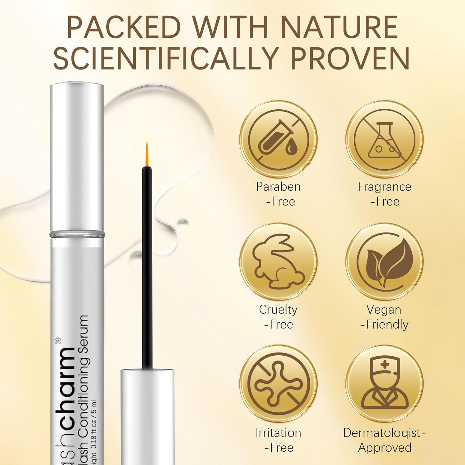 5mL Eyelash Growth Serum for Fuller, Longer Lashes Natural Vegan Formula - Image 7