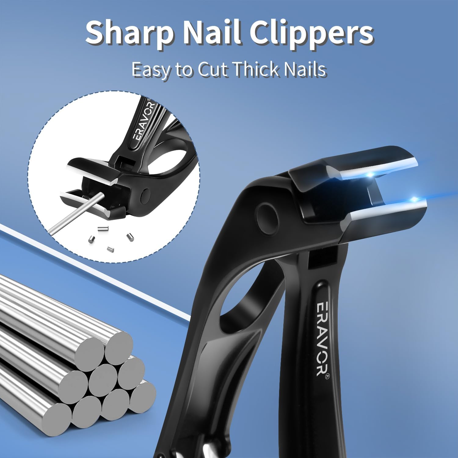 Extra Wide Jaw Angled Head Nail Clippers for Men and Women with Built-in Nail Catcher - Image 3