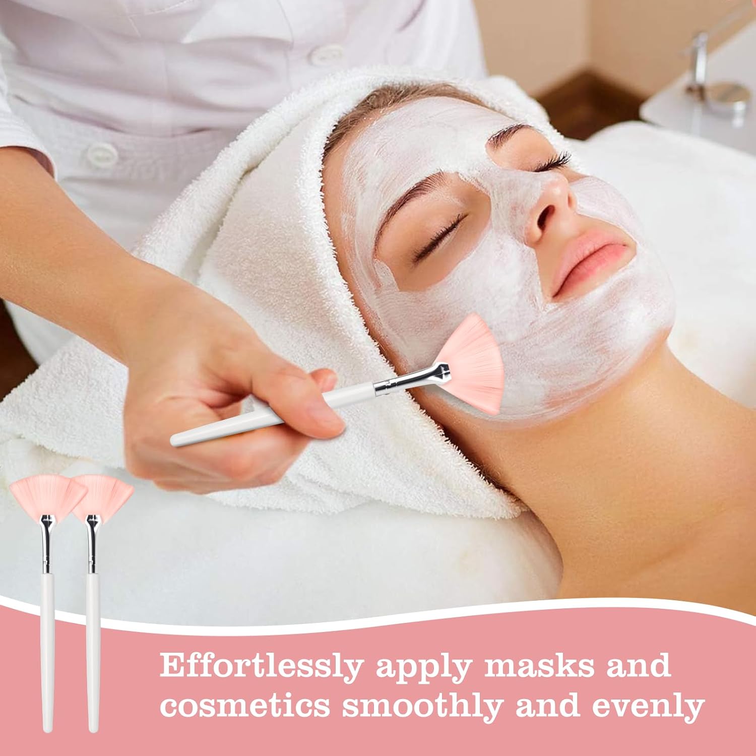 24Pcs Esthetician Supplies Set for Facials with Face Mask Brushes and Rose Gold Bowls - Image 6