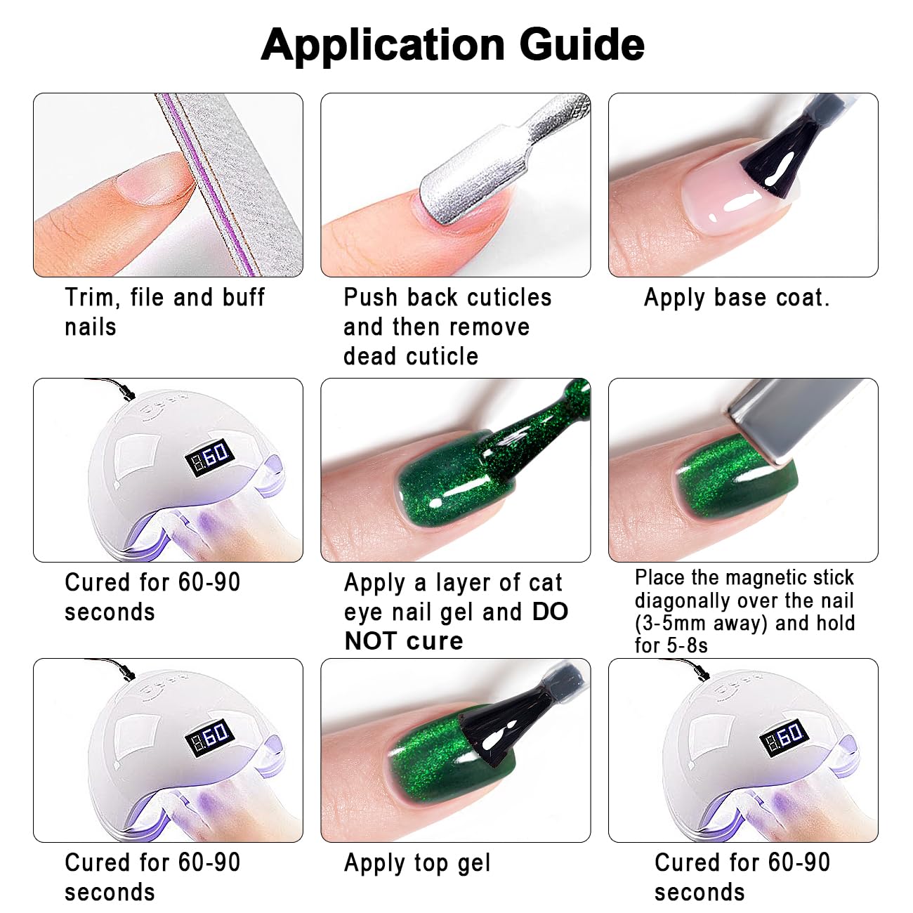 RARJSM 15ml Green Cat Eye Gel Nail Polish Kit with Magnet Stick for Salon Quality Nails - Image 8