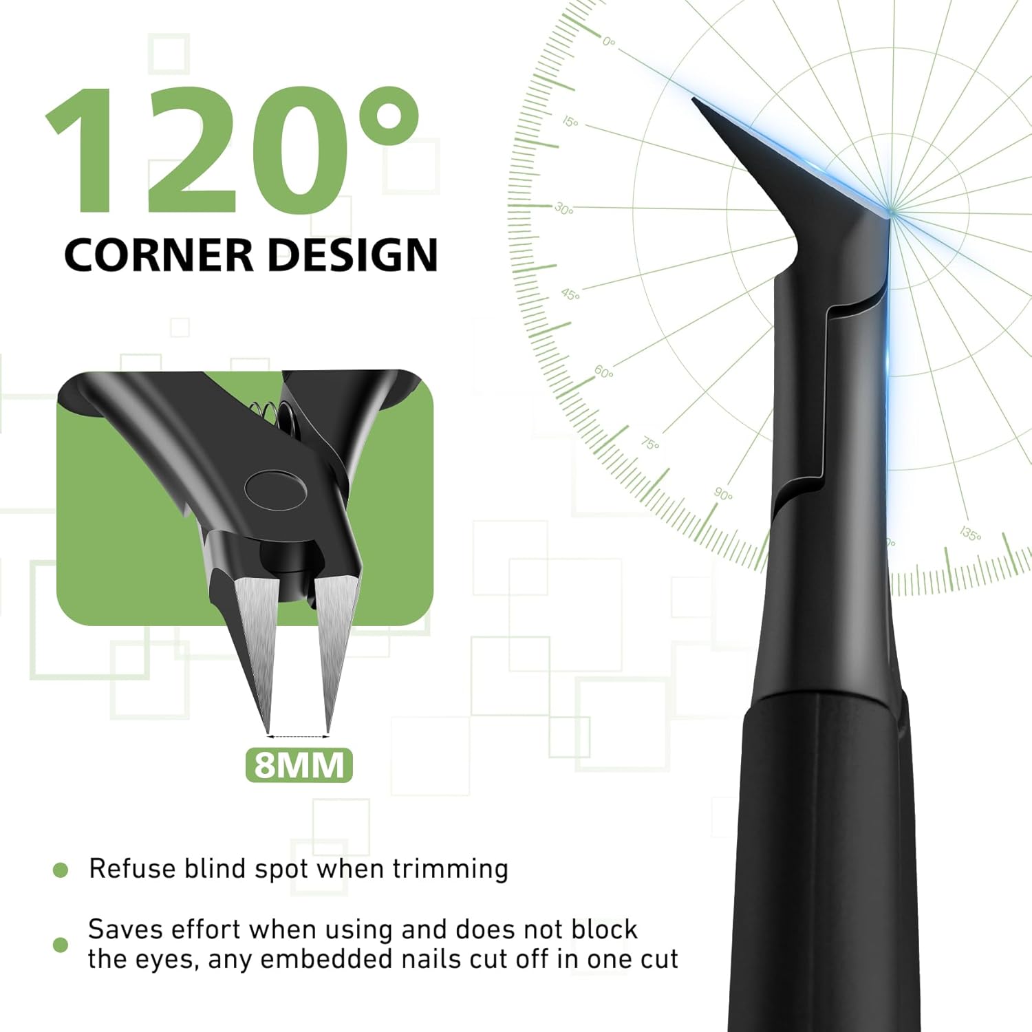BALUCA Heavy Duty Black Toenail Clippers with Long Handle for Thick and Ingrown Nails - Adult and Senior Size - Image 5