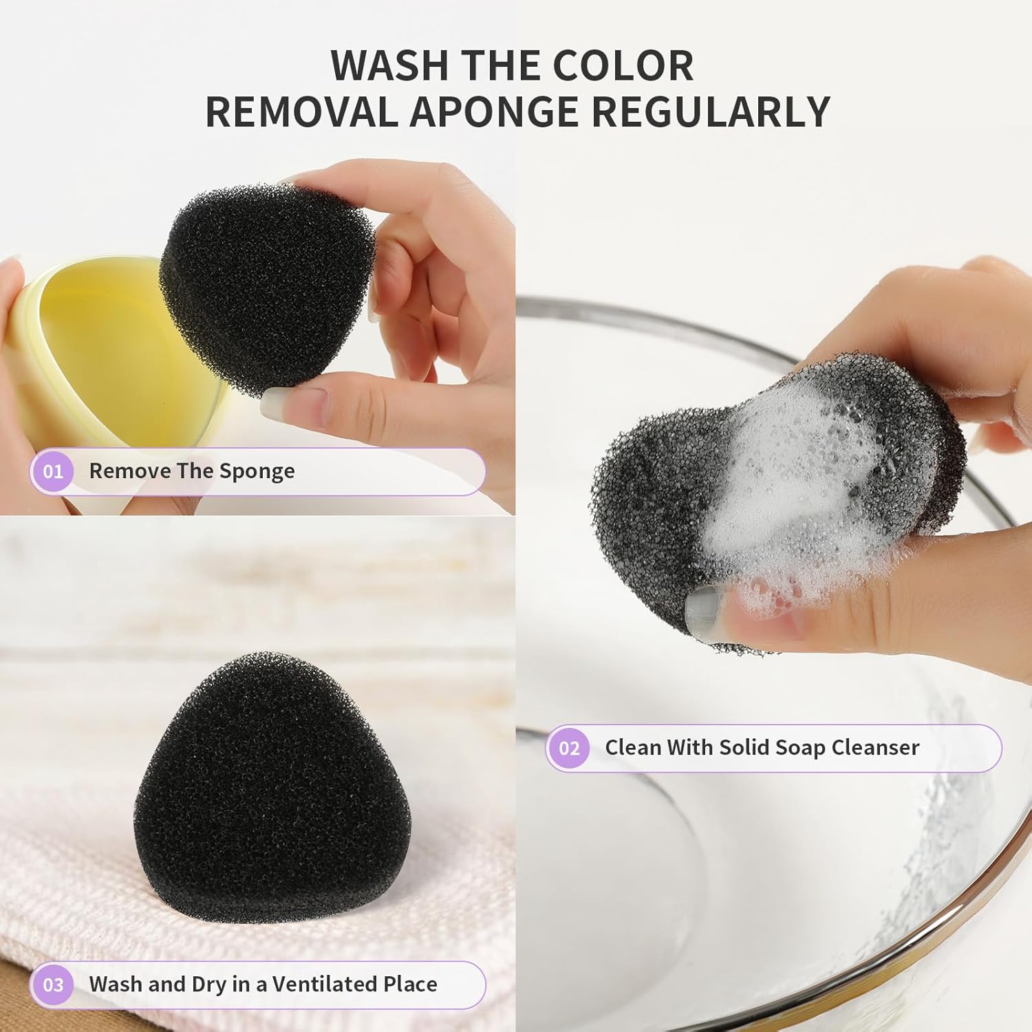 Docolor Vegan Makeup Brush Cleaner Set with Solid Soap Sponge and Mat - Image 5